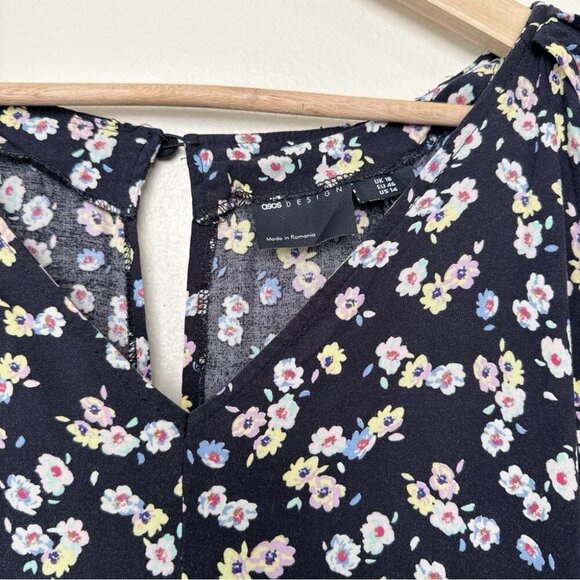 Asos Design Womens 14 Long Sleeve Floral Jumpsuit - Picture 7 of 12